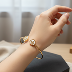 Rose Bud Bangle (Gold Plated)