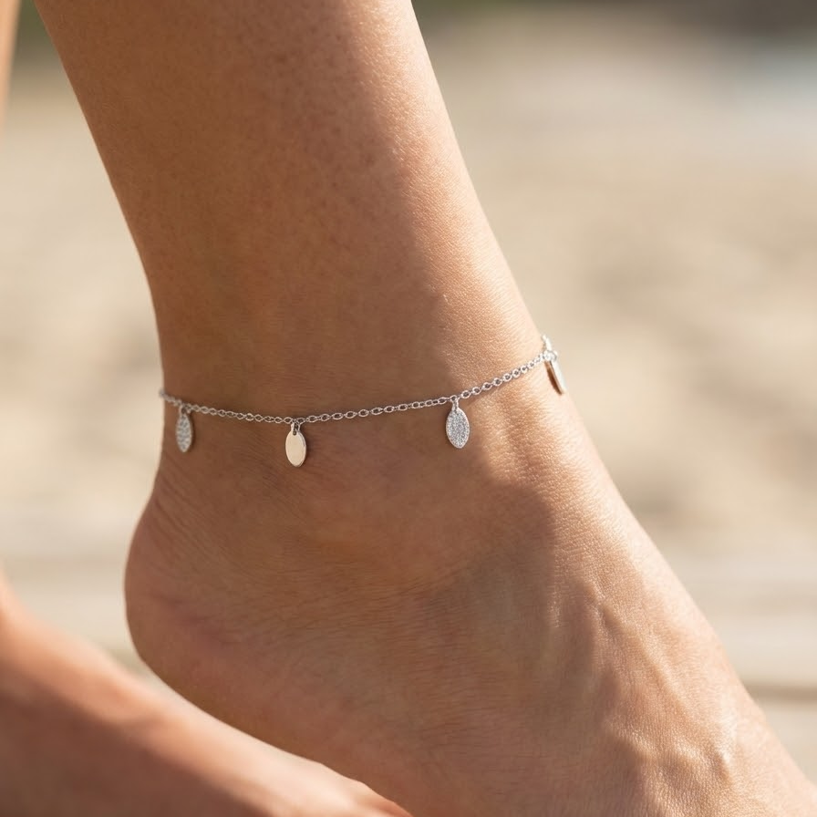 Oval Charm Anklet