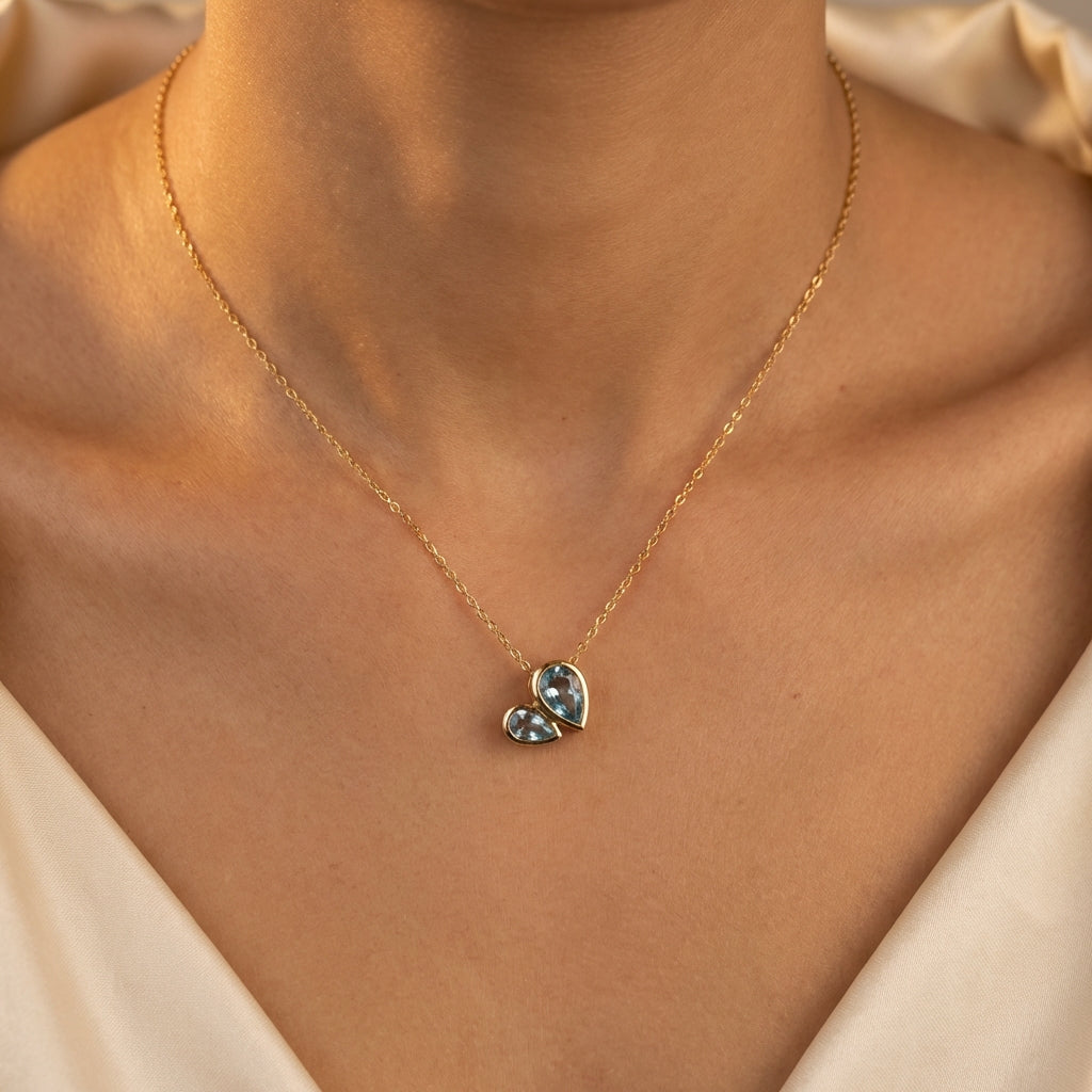 Light Blue Drop (Gold Plated)