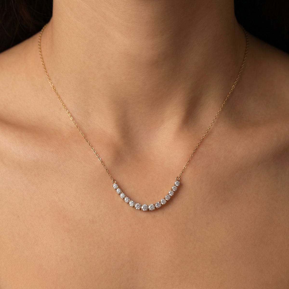 Curved Diamond Style Necklace
