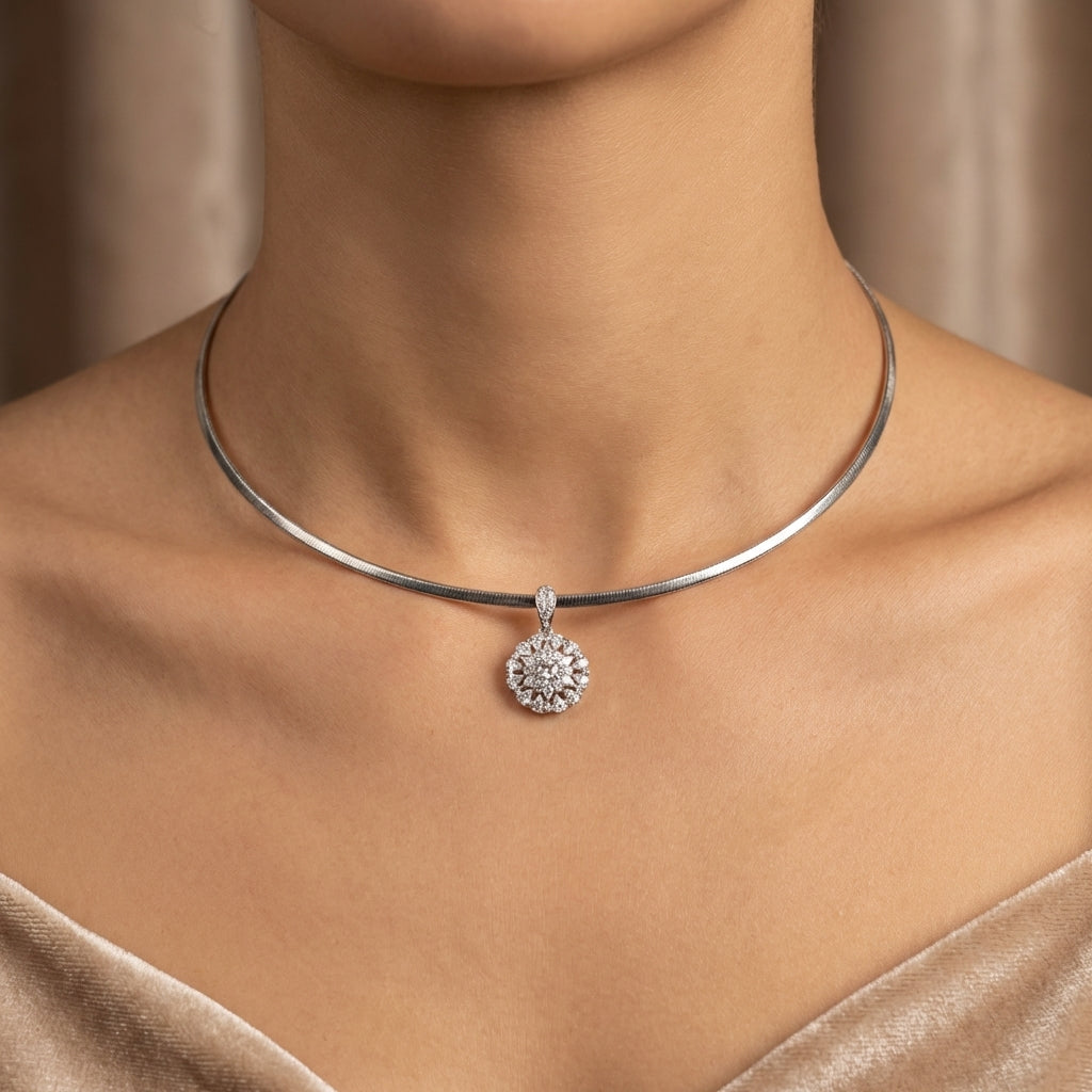 Floral Pendant Choker