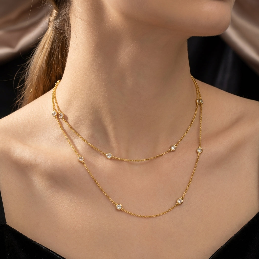 Long Gold Plated Necklace