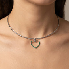 Green Heart Pendant Choker