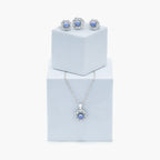silver set with pearls