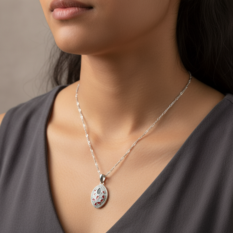 Red Oval Necklace