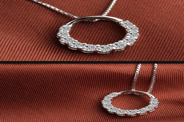 Circle Pendant Necklace with Zircon