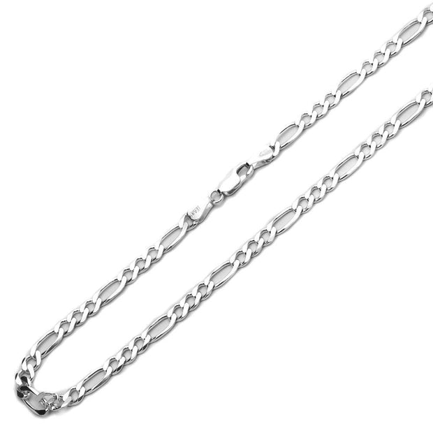 Sterling 925 Silver Figaro Chain - 24 Inches, 5 mm