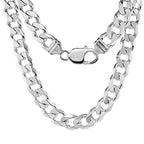 Sterling 925 Silver Cuban Link Chain - 23 inches, 9mm