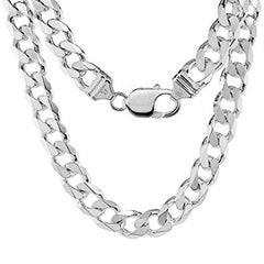 Sterling 925 Silver Cuban Link Chain - 23 inches, 9.5mm