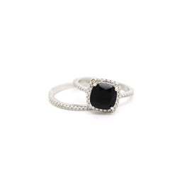 Black Stone Twin Rings