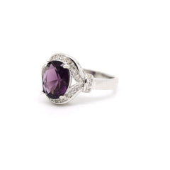 Violet Stone Silver Ring