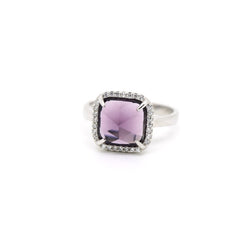 Purple Square Zircon Ring