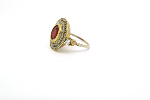 Sterling 925 Oxisidised Silver Turkish Ring with Zircon - Women.