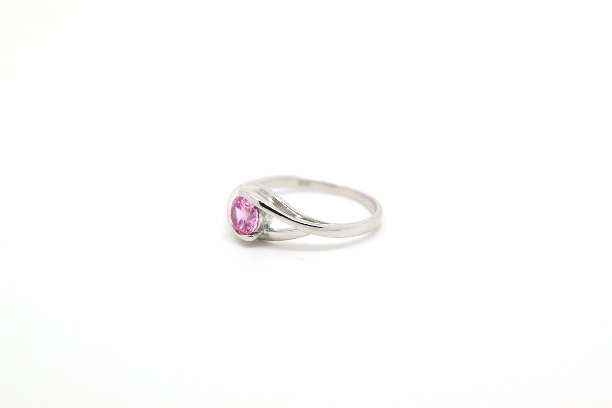 Silver Ring with Light Pink Zircon
