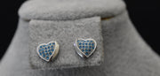 Blue Heart Studs