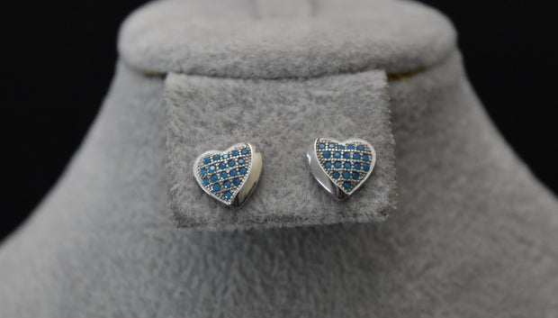 Blue Heart Studs