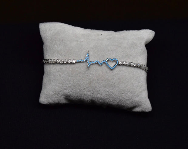 Blue Heartbeat Bracelet