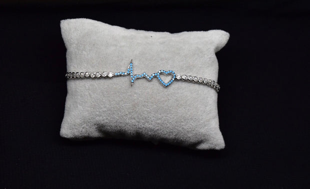 Blue Heartbeat Bracelet