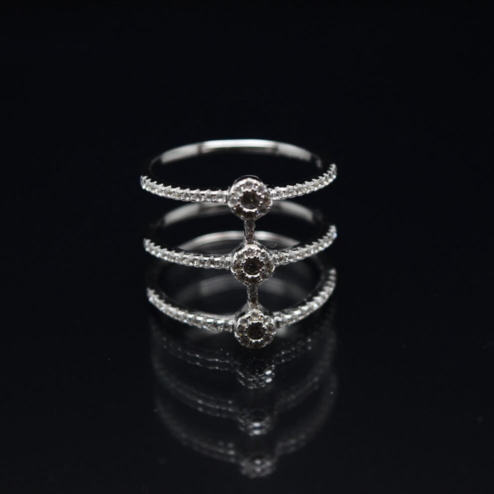 Three Dot Silver Ring