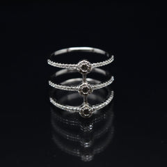 Three Dot Silver Ring