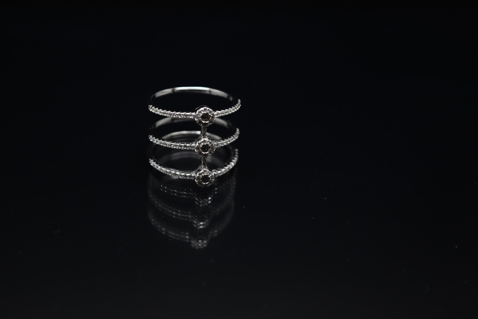 Three Dot Silver Ring