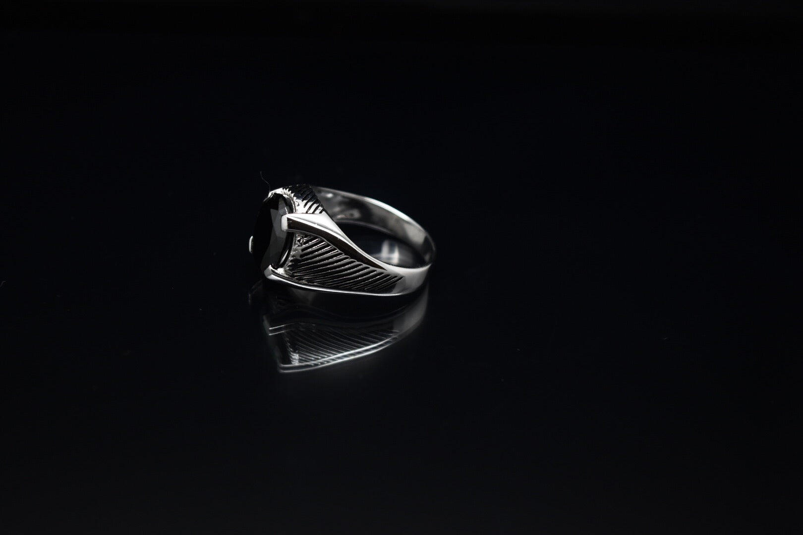 Whimsical Black Stone Ring