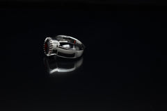 Royal Red Stone Ring in Silver