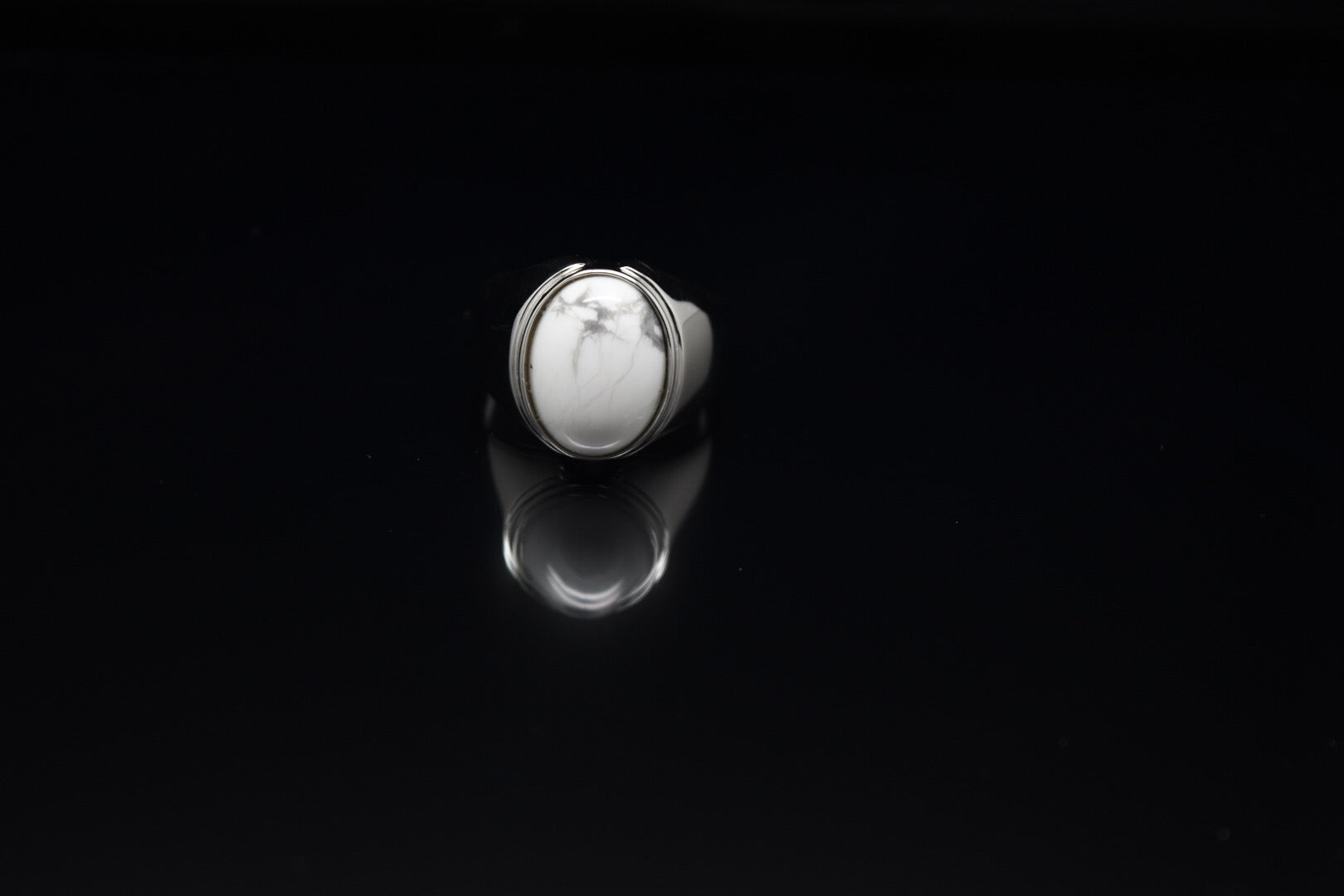White Marble Stone Ring