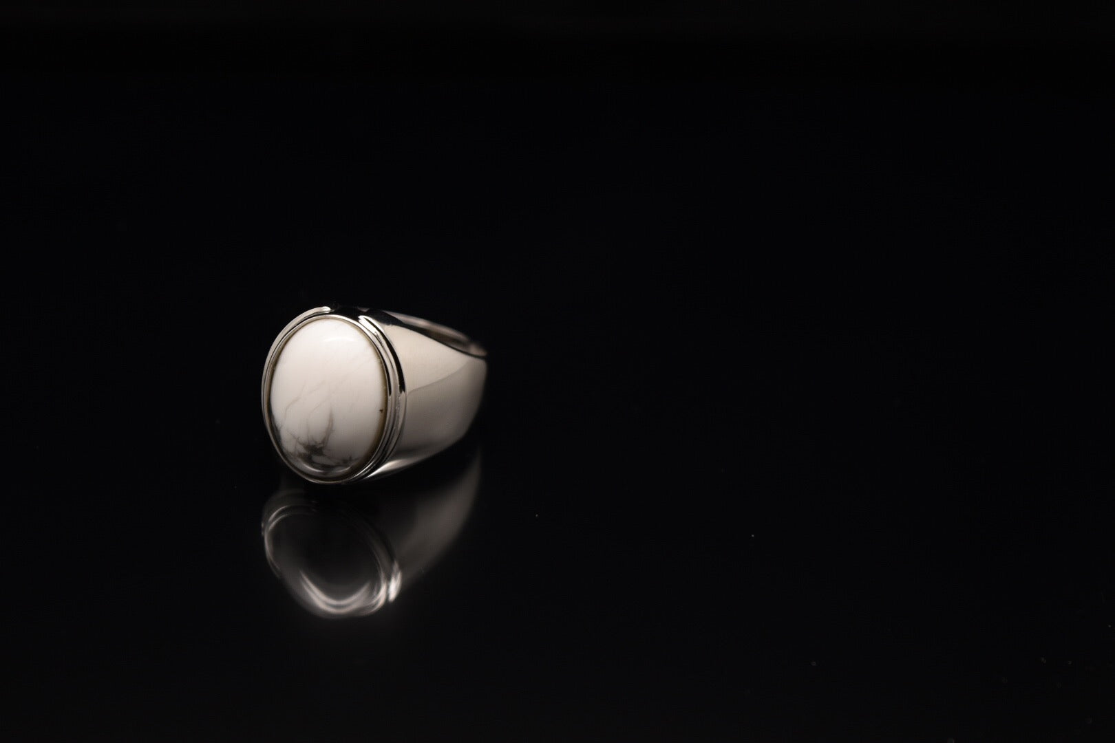 White Marble Stone Ring