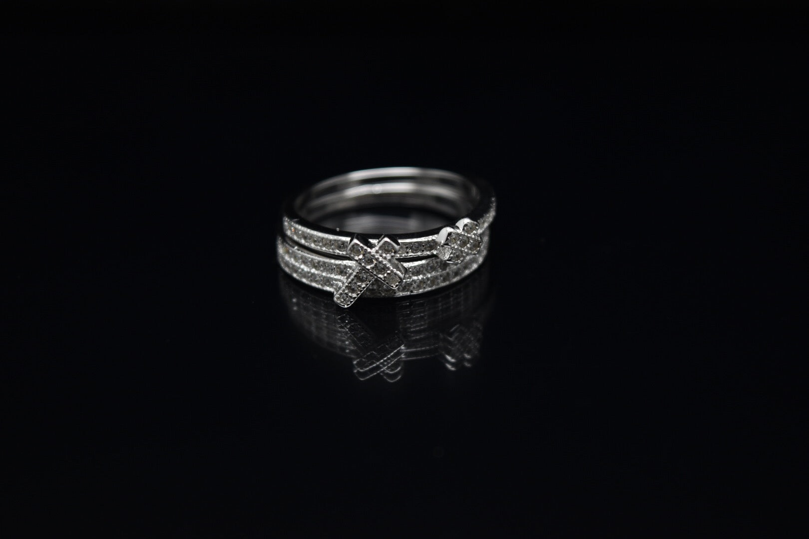 Triple Connected Silver Rings