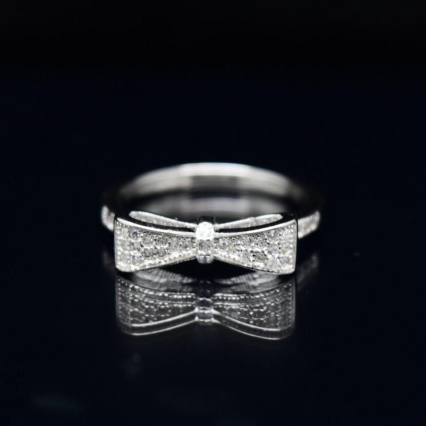 Bow Motif Silver Ring