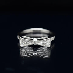 Bow Motif Silver Ring
