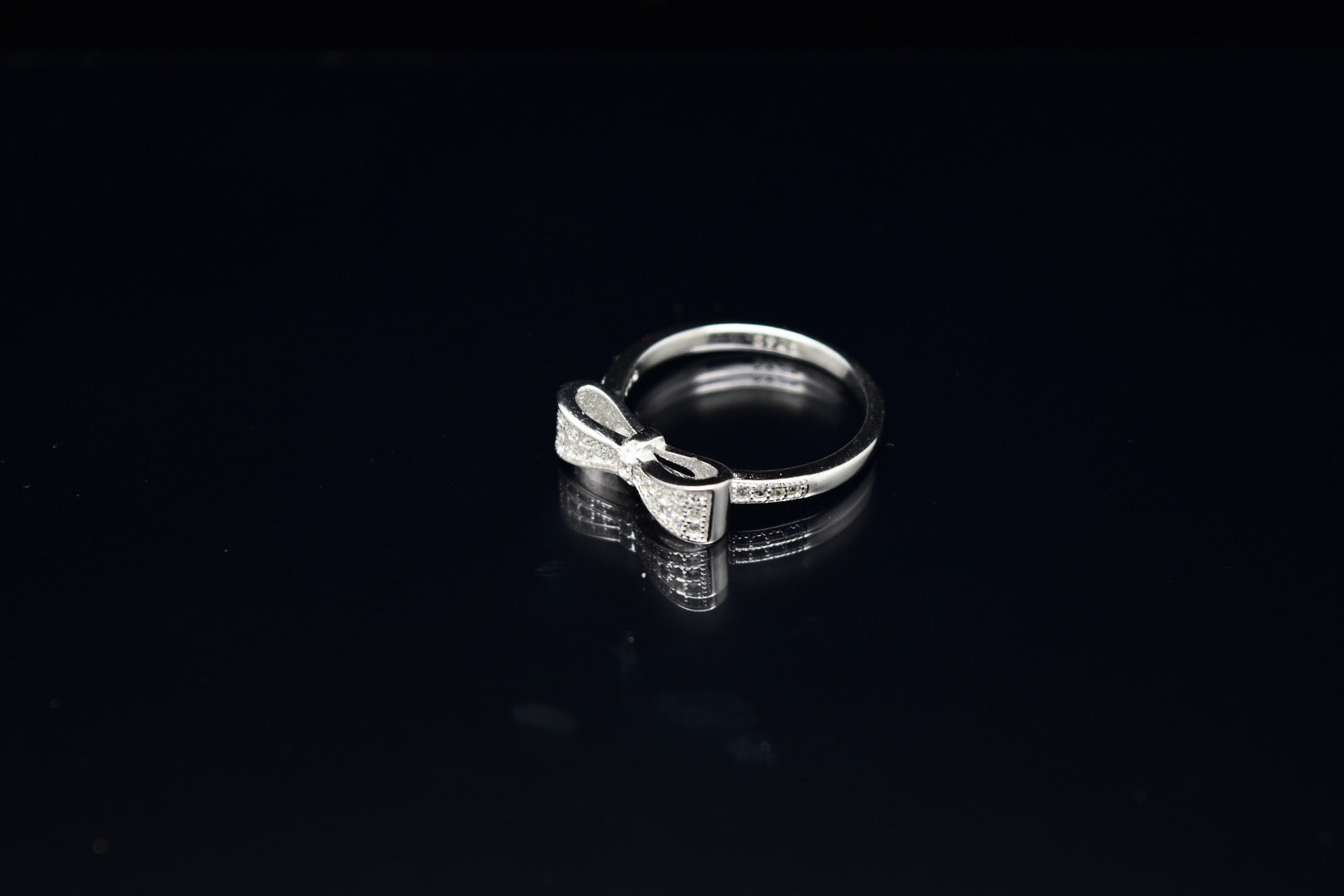 Bow Motif Silver Ring