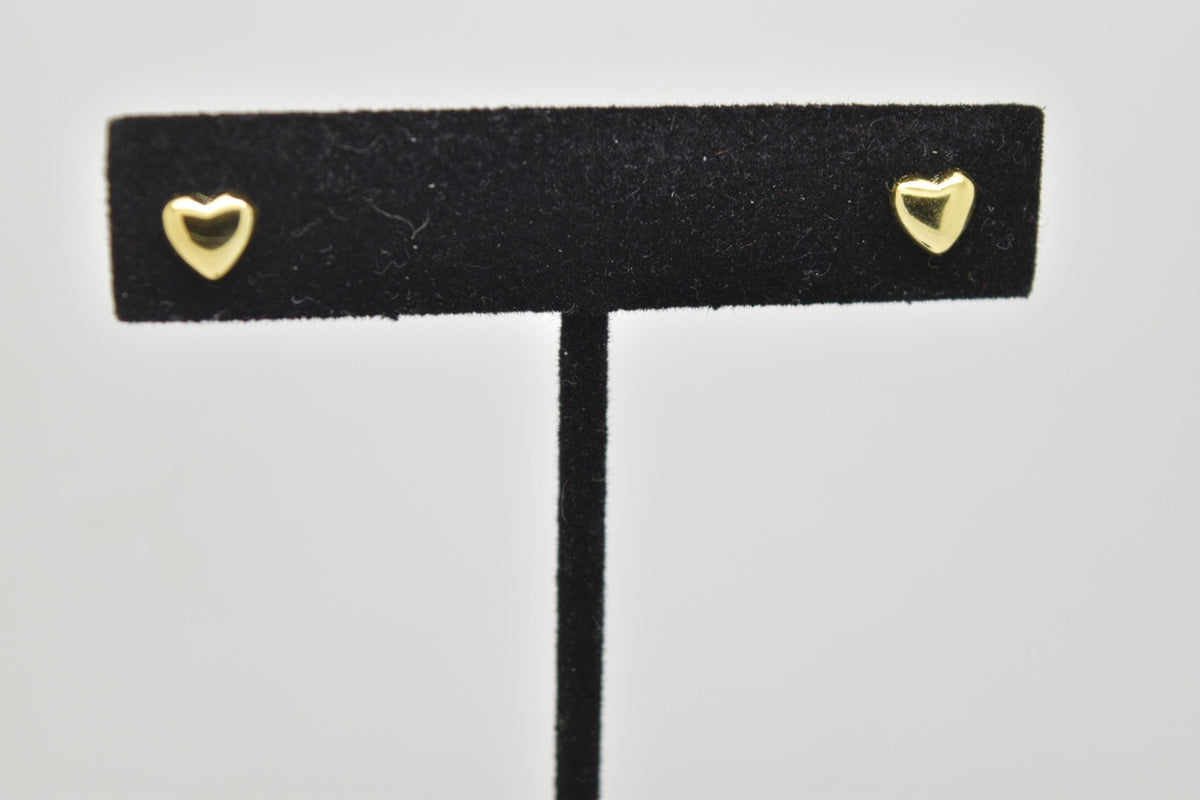 Gold Heart Stud Earrings