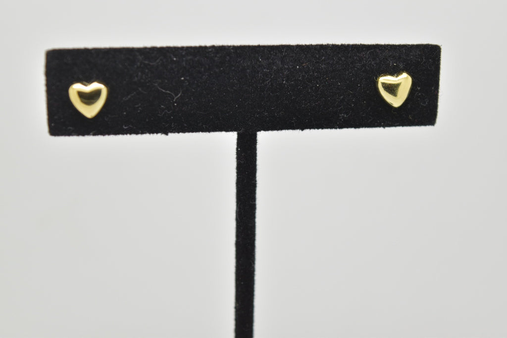 Gold Heart Stud Earrings