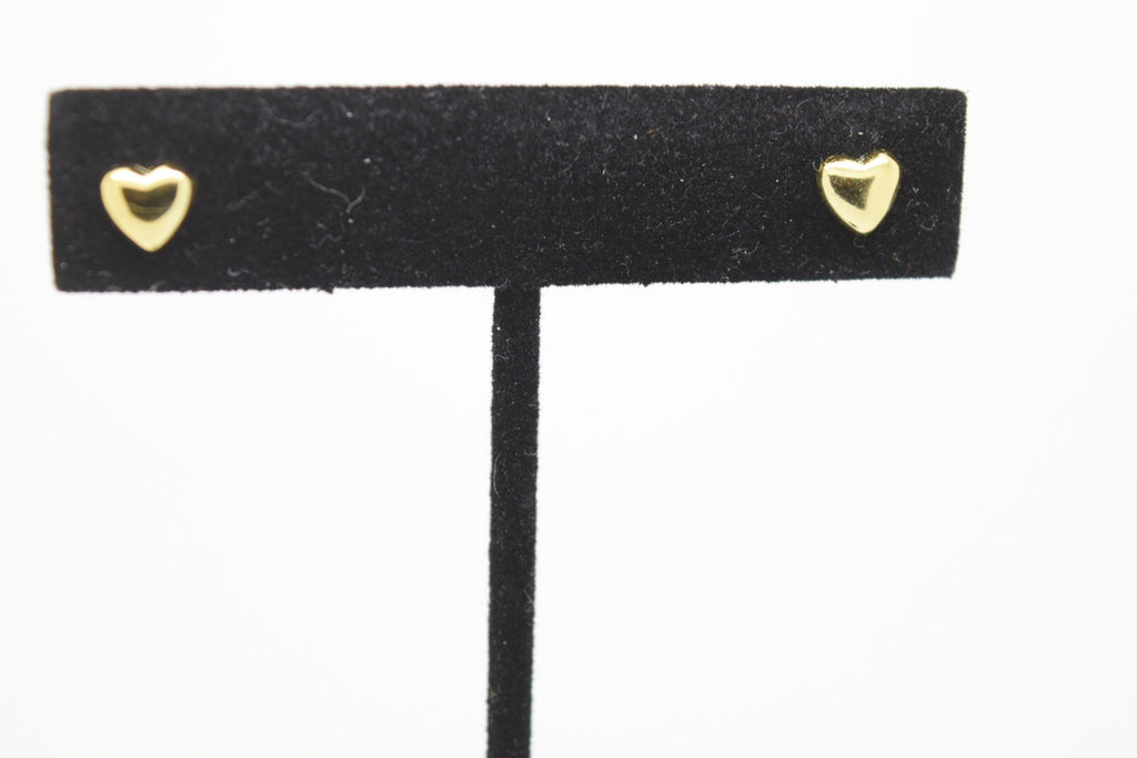 Gold Heart Stud Earrings