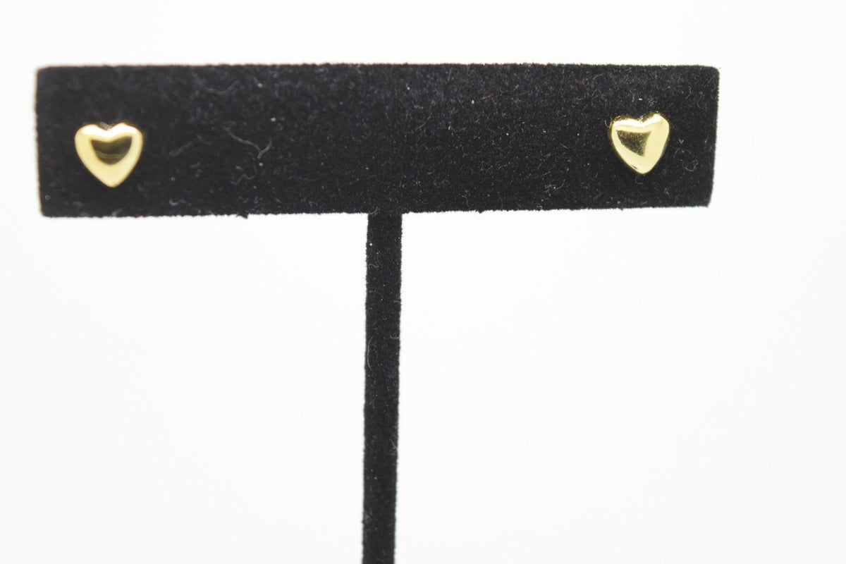 Gold Heart Stud Earrings