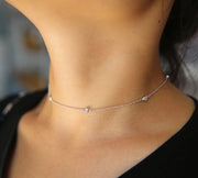 Choker with Zircon Stones - Available in 3 Colours