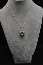 Green Zircon Pendant Necklace with Chain