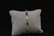 Red Stone Leaf Bracelet