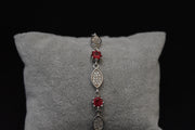 Red Stone Leaf Bracelet