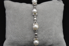 White Pearl Silver Bracelet