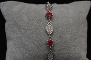 Red Stone Leaf Bracelet