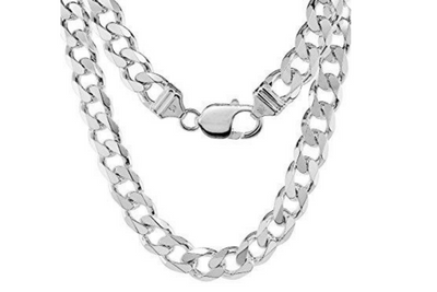 Sterling 925 Silver Cuban Link Chain - 21 inches, 9.5mm