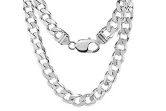 Sterling 925 Silver Cuban Link Chain - 23 inches, 9.5mm