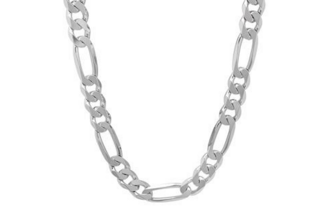 Sterling 925 Silver Figaro Chain for Men – 23 Inches, 9.5mm | Silver Chain for Men