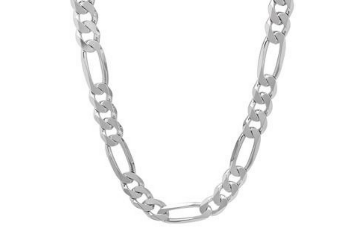 Sterling 925 Silver Figaro Chain - 23 nches, 9.5mm