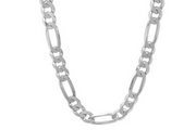 Sterling 925 Silver Figaro Chain - 21 Inches, 9.5mm