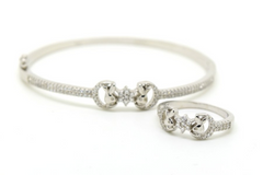 Bow & Heart Bangle Set