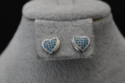 Blue Heart Studs